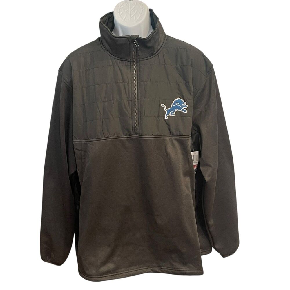 Dunbrooke Detroit Lions NFL Team Apparel 1/4 Zip Pullover Shirt Men’s Size 2XL